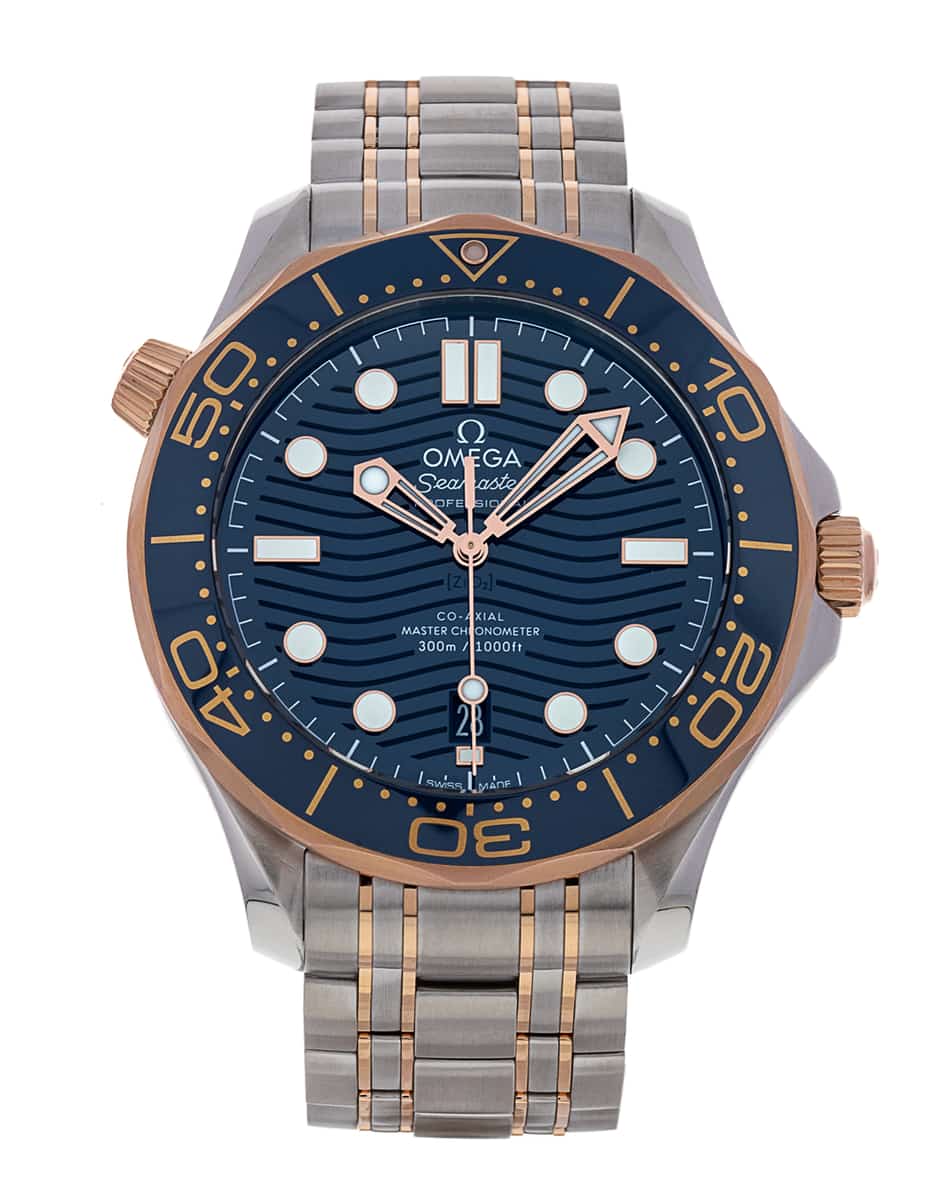 Omega seamaster diver hot sale 300m rose gold